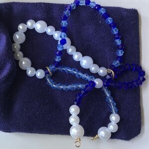 Beaded double band bracelet